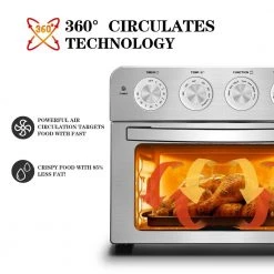 Cadeninc 24 qt. Silver Air Fryer Toaster Oven -Air Fryers shop silver cadeninc air fryers gbk lqw1 23 1f 1000
