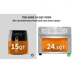 Cadeninc 24 qt. Silver Air Fryer Toaster Oven -Air Fryers shop silver cadeninc air fryers gbk lqw1 23 44 1000