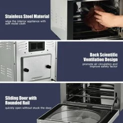 Costway 15.5 qt. Silver 16-in-1 Air Fryer Oven Toaster Oven Rotisserie Dehydrator with Accessories -Air Fryers shop silver costway air fryers ep24760sl 1d 1000