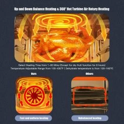 Costway 15.5 qt. Silver 16-in-1 Air Fryer Oven Toaster Oven Rotisserie Dehydrator with Accessories -Air Fryers shop silver costway air fryers ep24760sl 76 1000