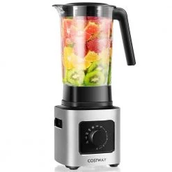 Costway 68 oz. 5-Speed Silver Countertop Smoothie Blender with 5-Presets and 68 oz. Tritan Jar -Air Fryers shop silver costway countertop blenders es10061us sl 40 1000
