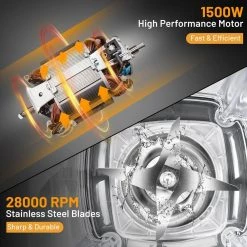 Costway 68 oz. 5-Speed Silver Countertop Smoothie Blender with 5-Presets and 68 oz. Tritan Jar -Air Fryers shop silver costway countertop blenders es10061us sl fa 1000