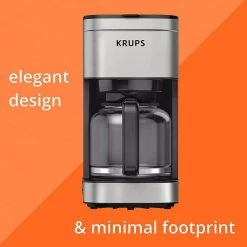 Krups 10-Cup Silver Simply Brew Drip Coffee Maker With Filter -Air Fryers shop silver krups drip coffee makers km203d50 fa 1000