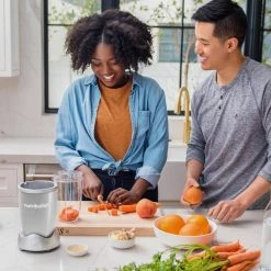 NutriBullet Pro 32 oz. Single Speed Silver Blender with 24 oz. Cup and Lids -Air Fryers shop silver nutribullet countertop blenders nb9 0901s 1f 1000