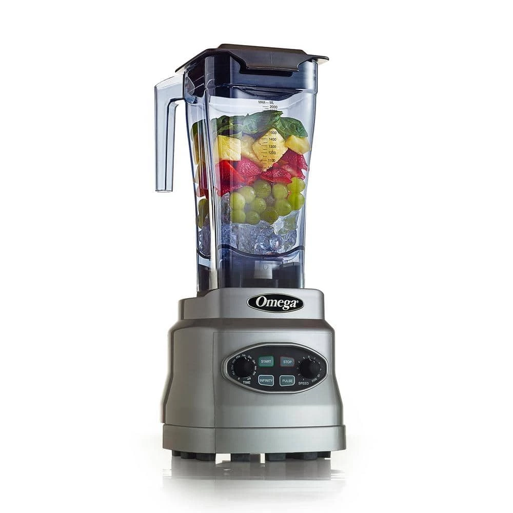 Omega 3 HP 64 oz. 11-Speed Silver Blender with Container Timer and Infinity Control 4 Omega 3 HP 64 oz. 11-Speed Silver Blender with Container Timer and Infinity Control - Image 2