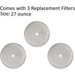 OVENTE 27 oz. Silver Stainless Steel Mesh Filter Replacement for French Press Coffee Maker (6-Pack) -Air Fryers shop silver ovente french presses acpf7027s 44 1000