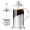OVENTE 4.25-Cup Glass French Press Coffee and Tea Maker with Heat-Resistant Handles -Air Fryers shop silver ovente french presses fsl34s 64 1000