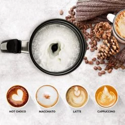 OVENTE 8 oz. Silver Automatic Electric Milk Frother and Steamer Hot or Cold Froth Functionality Foam Maker and Warmer -Air Fryers shop silver ovente milk frothers fr3608br 31 1000