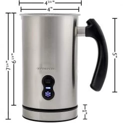OVENTE 8 oz. Silver Automatic Electric Milk Frother and Steamer Hot or Cold Froth Functionality Foam Maker and Warmer -Air Fryers shop silver ovente milk frothers fr3608br 76 1000