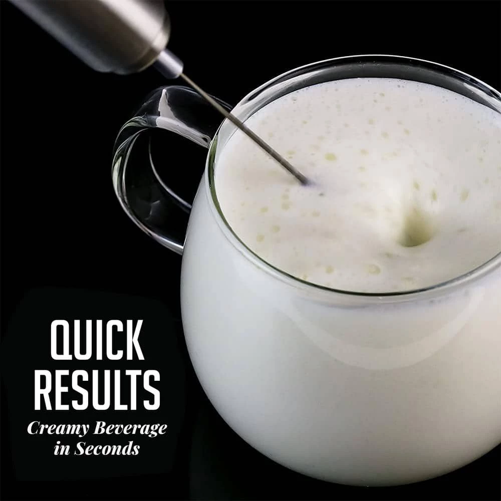 OVENTE Stainless Steel Milk Frother, Coffee Mixer Wand, Silver (FRS1020B) 5 OVENTE Stainless Steel Milk Frother, Coffee Mixer Wand, Silver (FRS1020B) - Image 3