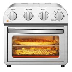 ROOMTEC 14 qt. Stainless Steel Air Fryer with Rotisserie -Air Fryers shop silver roomtec air fryers gto10a 1f 1000