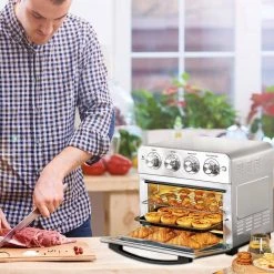 ROOMTEC 24.5 qt. Stainless Steel Silver Air Fryer with Toaster 12 ROOMTEC 24.5 qt. Stainless Steel Silver Air Fryer with Toaster -Air Fryers shop silver roomtec air fryers gto23 44 1000