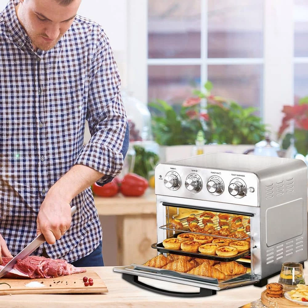 ROOMTEC 24.5 qt. Stainless Steel Silver Air Fryer with Toaster 7 ROOMTEC 24.5 qt. Stainless Steel Silver Air Fryer with Toaster - Image 5