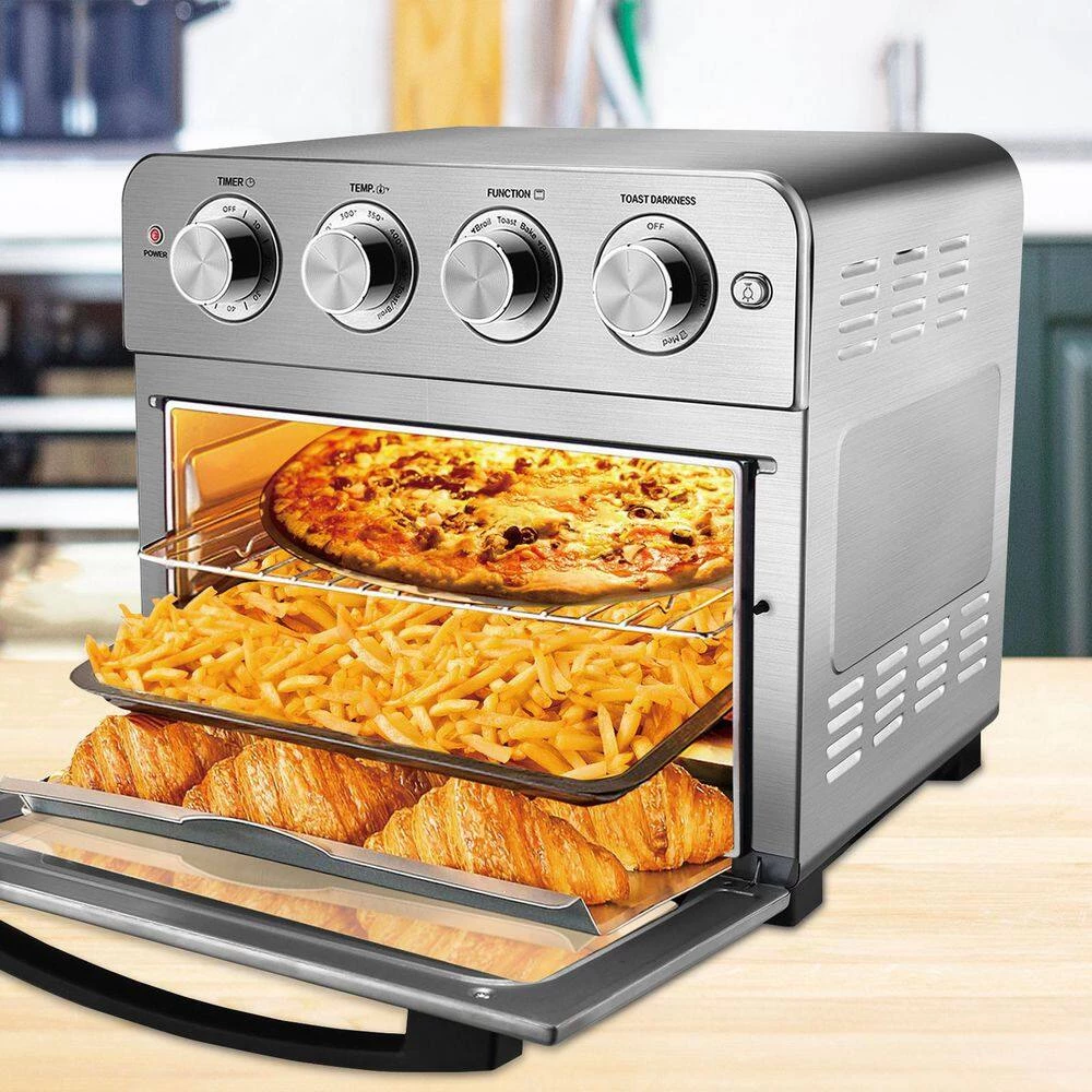 ROOMTEC 24.5 qt. Stainless Steel Silver Air Fryer with Toaster 5 ROOMTEC 24.5 qt. Stainless Steel Silver Air Fryer with Toaster - Image 3