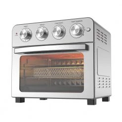 ROOMTEC 24.5 qt. Stainless Steel Silver Air Fryer with Toaster