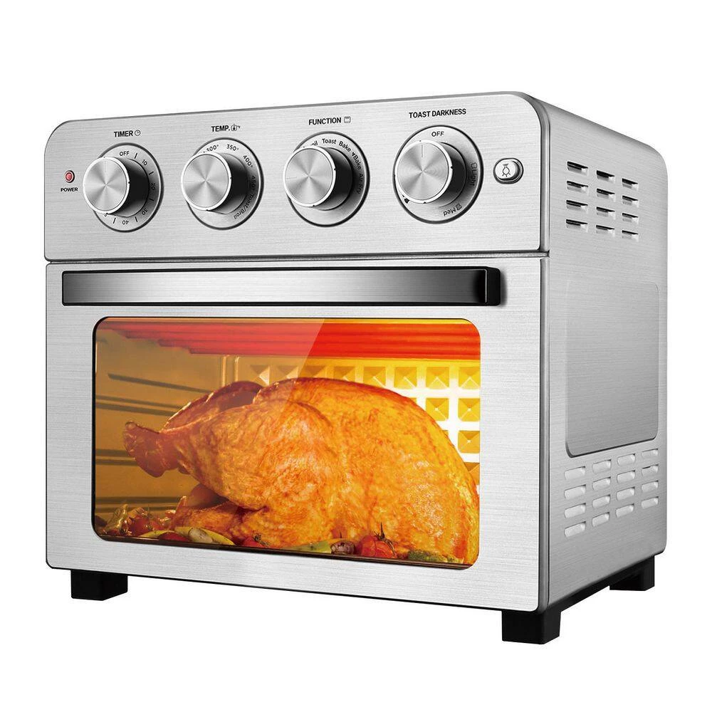 ROOMTEC 24.5 qt. Stainless Steel Silver Air Fryer with Toaster 4 ROOMTEC 24.5 qt. Stainless Steel Silver Air Fryer with Toaster - Image 2