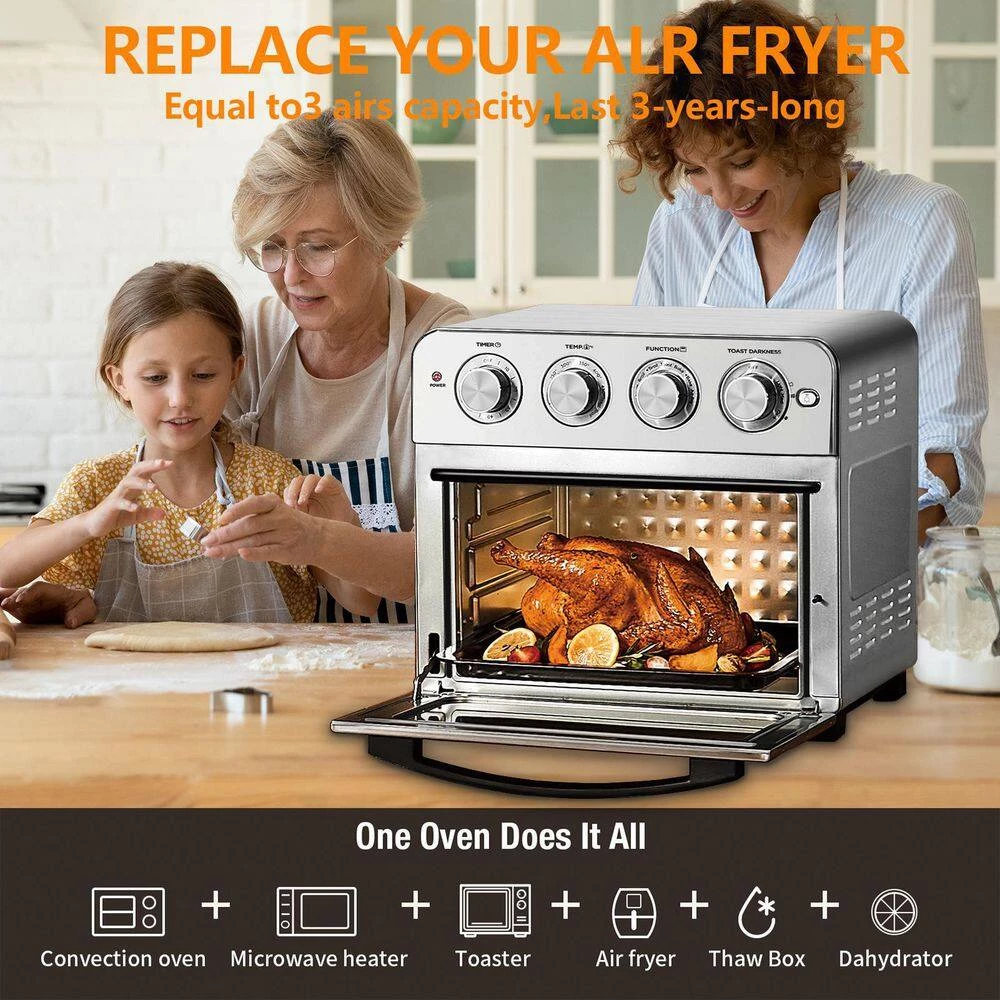 ROOMTEC 24.5 qt. Stainless Steel Silver Air Fryer with Toaster 8 ROOMTEC 24.5 qt. Stainless Steel Silver Air Fryer with Toaster - Image 6