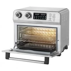 Starfrit 20.885 Qt. Silver 1,700-Watt Air Fryer Toaster Oven