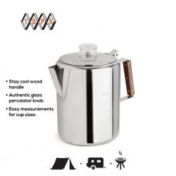 TOPS 2-12 Cup Stainless Steel Percolator -Air Fryers shop silver tops percolators 55705 76 1000