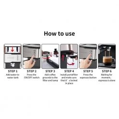 Unbranded 1- Cup 20 Bar Silver Stainless Steel Espresso Machine and Cappuccino Machine With Removable Foam Spout 20 Unbranded 1- Cup 20 Bar Silver Stainless Steel Espresso Machine and Cappuccino Machine With Removable Foam Spout -Air Fryers shop silver unbranded espresso machines gm h 804 76 1000