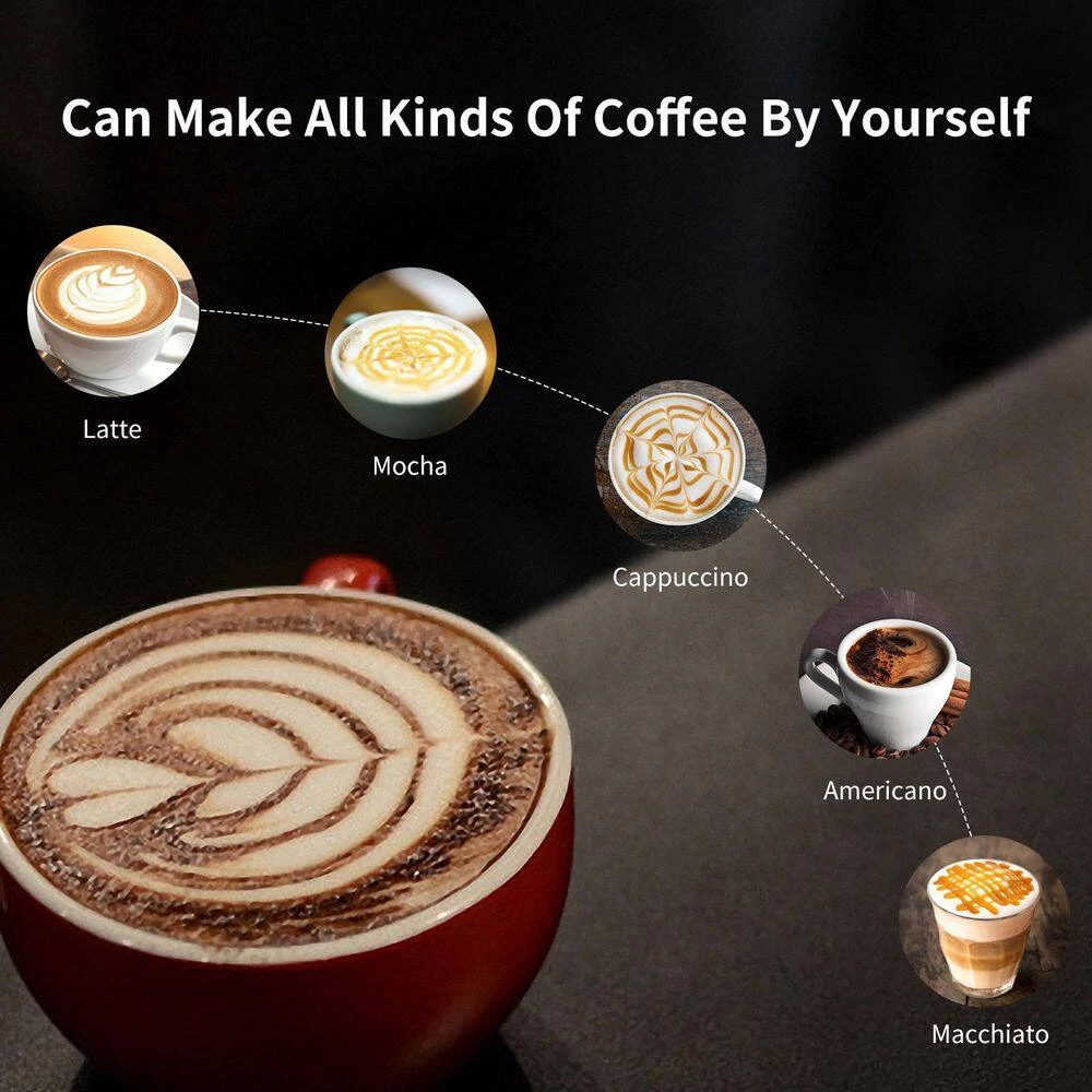 Unbranded 1- Cup 20 Bar Silver Stainless Steel Espresso Machine and Cappuccino Machine With Removable Foam Spout 10 Unbranded 1- Cup 20 Bar Silver Stainless Steel Espresso Machine and Cappuccino Machine With Removable Foam Spout - Image 8