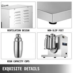 VEVOR Milk Tea Shaker Double Frame Milk Tea Shaking Machine 400 r/min Stainless Steel Auto Tea Milk Frothers 15 VEVOR Milk Tea Shaker Double Frame Milk Tea Shaking Machine 400 r/min Stainless Steel Auto Tea Milk Frothers -Air Fryers shop silver vevor milk frothers ncyyj000000000001v1 fa 1000