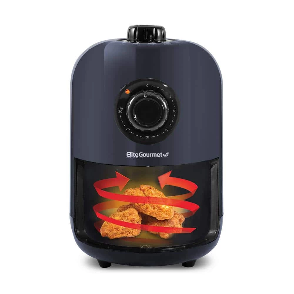 Unbranded Elite Gourmet 1-Qt. Slate Blue Compact Air Fryer with basket 4 Unbranded Elite Gourmet 1-Qt. Slate Blue Compact Air Fryer with basket - Image 2