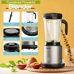 Costway 64 oz. Sliver 10-Speed Countertop Blender 17 Costway 64 oz. Sliver 10-Speed Countertop Blender -Air Fryers shop sliver costway countertop blenders ep24952us 44 1000