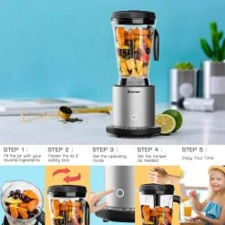 Costway 64 oz. Sliver 10-Speed Countertop Blender 19 Costway 64 oz. Sliver 10-Speed Countertop Blender -Air Fryers shop sliver costway countertop blenders ep24952us 76 1000