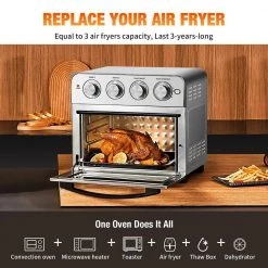 Edendirect 24.5 qt. Stainless Steel Air Fryer, 6-Slice Air Fryer Toaster Oven Combo, Roast, Bake, Reheat, Fry Oil-Free, ETL Listed 17 Edendirect 24.5 qt. Stainless Steel Air Fryer, 6-Slice Air Fryer Toaster Oven Combo, Roast, Bake, Reheat, Fry Oil-Free, ETL Listed -Air Fryers shop stainless steel air fryers gbk ra22091502 76 1000