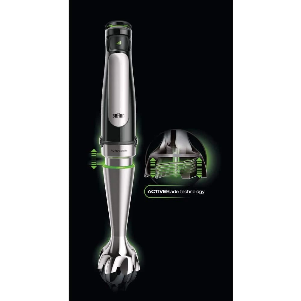 Braun MultiQuick MQ7025X SmartSpeed SS Immersion Hand Blender w/ 1.5 C Food Processor, Whisk and Beaker 6 Braun MultiQuick MQ7025X SmartSpeed SS Immersion Hand Blender w/ 1.5 C Food Processor, Whisk and Beaker - Image 4