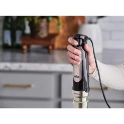 Braun MultiQuick MQ7025X SmartSpeed SS Immersion Hand Blender w/ 1.5 C Food Processor, Whisk and Beaker 12 Braun MultiQuick MQ7025X SmartSpeed SS Immersion Hand Blender w/ 1.5 C Food Processor, Whisk and Beaker -Air Fryers shop stainless steel and black braun immersion blenders mq7025x c3 1000