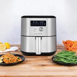 KALORIK MAXX 7 qt. Black and SS Digital Air Fryer -Air Fryers shop stainless steel and black kalorik air fryers ft 50878 bkss fa 1000