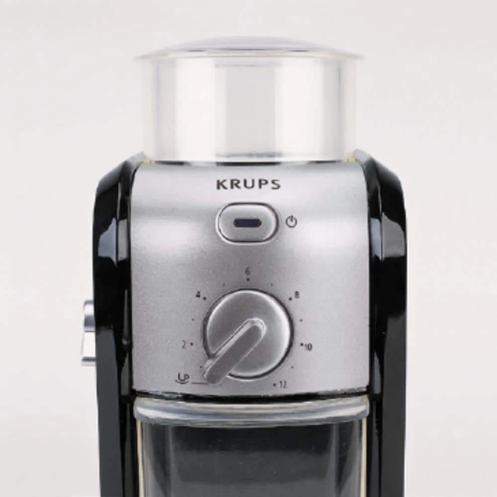 Krups 8 oz. Black Stainless Steel Burr Coffee Grinder with Adjustable Settings 4 Krups 8 oz. Black Stainless Steel Burr Coffee Grinder with Adjustable Settings - Image 2