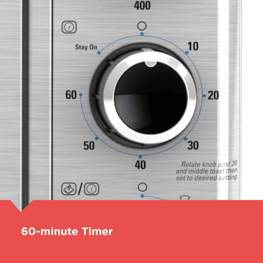 BLACK+DECKER Crisp 'N Bake 1500 W 6-Slice Stainless Steel Toaster Oven 9 BLACK+DECKER Crisp 'N Bake 1500 W 6-Slice Stainless Steel Toaster Oven - Image 7