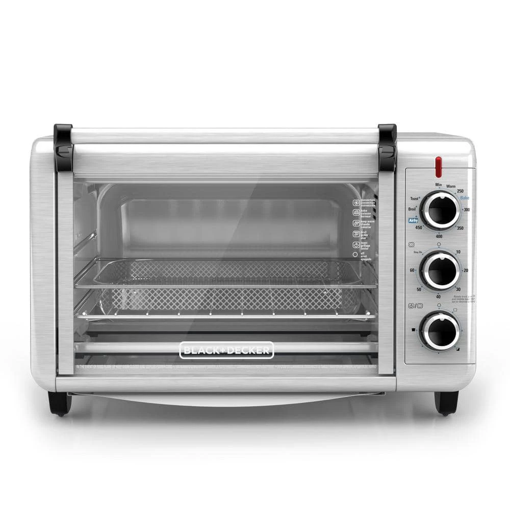 BLACK+DECKER Crisp 'N Bake 1500 W 6-Slice Stainless Steel Toaster Oven 3 BLACK+DECKER Crisp 'N Bake 1500 W 6-Slice Stainless Steel Toaster Oven