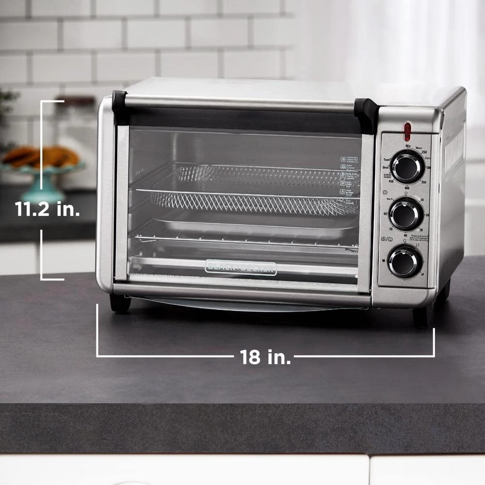 BLACK+DECKER Crisp 'N Bake 1500 W 6-Slice Stainless Steel Toaster Oven 5 BLACK+DECKER Crisp 'N Bake 1500 W 6-Slice Stainless Steel Toaster Oven - Image 3