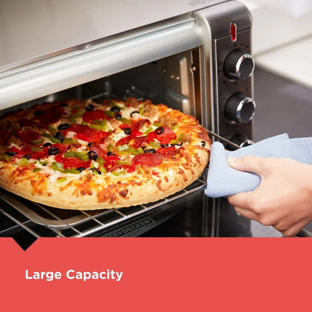 BLACK+DECKER Crisp 'N Bake 1500 W 6-Slice Stainless Steel Toaster Oven 4 BLACK+DECKER Crisp 'N Bake 1500 W 6-Slice Stainless Steel Toaster Oven - Image 2