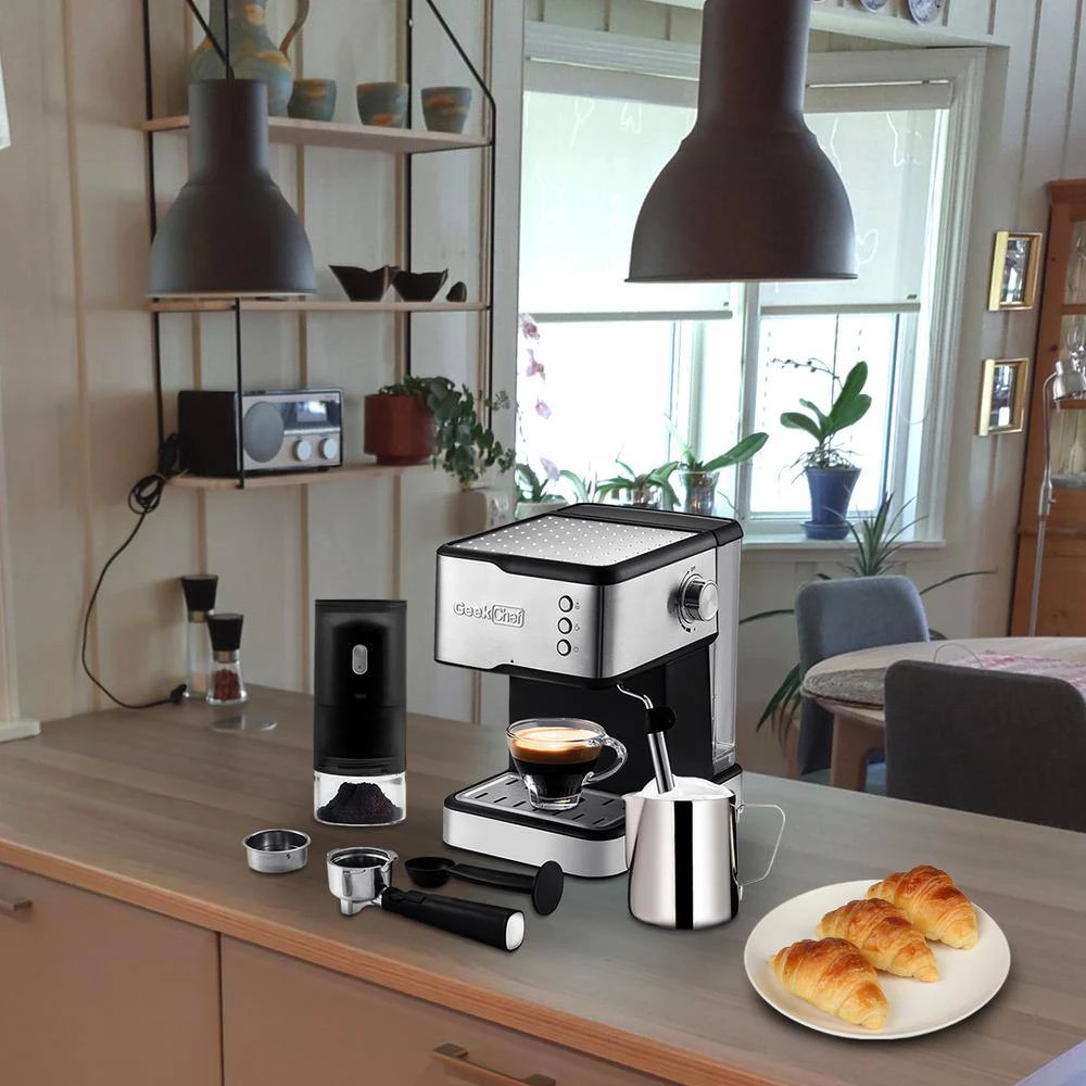 Boyel Living 2 Cup Stainless Steel Espresso Machine Coffee Maker with Milk Frother Steam Wand and 1.5L Water Tank for Home Barista 15 Boyel Living 2 Cup Stainless Steel Espresso Machine Coffee Maker with Milk Frother Steam Wand and 1.5L Water Tank for Home Barista - Image 13