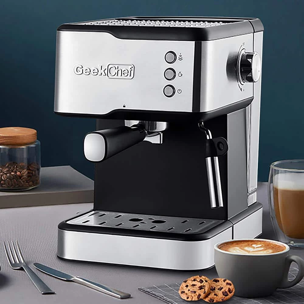 Boyel Living 2 Cup Stainless Steel Espresso Machine Coffee Maker with Milk Frother Steam Wand and 1.5L Water Tank for Home Barista 4 Boyel Living 2 Cup Stainless Steel Espresso Machine Coffee Maker with Milk Frother Steam Wand and 1.5L Water Tank for Home Barista - Image 2