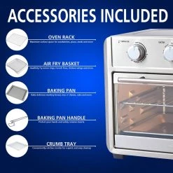 Brentwood 1700w 24 qt. Stainless Steel Convection Air Fryer Toaster Oven -Air Fryers shop stainless steel brentwood air fryers 985116289m 44 1000