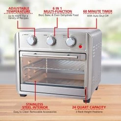 Brentwood 1700w 24 qt. Stainless Steel Convection Air Fryer Toaster Oven -Air Fryers shop stainless steel brentwood air fryers 985116289m fa 1000