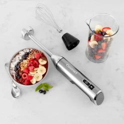 Cuisinart EvolutionX Single Speed Gray Stainless Steel Cordless Immersion Blender with Whisk and 3 Cup Beaker -Air Fryers shop stainless steel cuisinart immersion blenders rhb 100 fa 1000