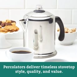 Farberware 8-Cup Stainless Steel Percolator -Air Fryers shop stainless steel farberware percolators 50124 c3 1000
