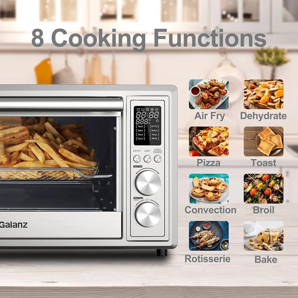 Galanz 1.1 cu. ft. 1800-Watt 6-Slice Stainless Steel Toaster Oven with Convection, Air Fryer and Rotisserie 7 Galanz 1.1 cu. ft. 1800-Watt 6-Slice Stainless Steel Toaster Oven with Convection, Air Fryer and Rotisserie - Image 5