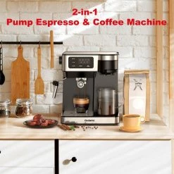 Galanz 2- Cup Stainless Steel Espresso Machine with Steam Wand and Drip Coffee Machine 13 Galanz 2- Cup Stainless Steel Espresso Machine with Steam Wand and Drip Coffee Machine -Air Fryers shop stainless steel galanz espresso machines glec02s3ct14 4f 1000
