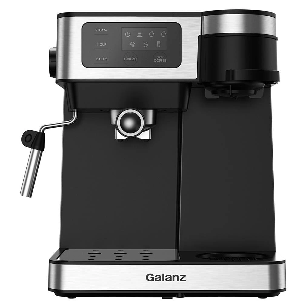Galanz 2- Cup Stainless Steel Espresso Machine with Steam Wand and Drip Coffee Machine 3 Galanz 2- Cup Stainless Steel Espresso Machine with Steam Wand and Drip Coffee Machine