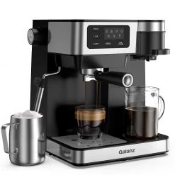 Galanz 2- Cup Stainless Steel Espresso Machine with Steam Wand and Drip Coffee Machine 12 Galanz 2- Cup Stainless Steel Espresso Machine with Steam Wand and Drip Coffee Machine -Air Fryers shop stainless steel galanz espresso machines glec02s3ct14 c3 1000
