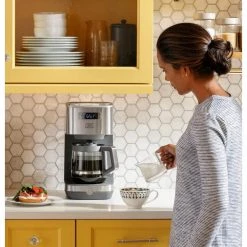 GE Stainless Steel Drip Coffee Maker with 12 Cup Glass Carafe -Air Fryers shop stainless steel ge drip coffee makers g7cdaasspss 1d 1000