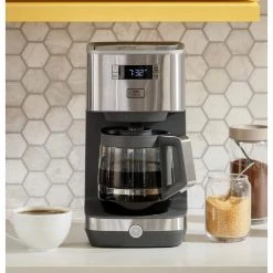 GE Stainless Steel Drip Coffee Maker with 12 Cup Glass Carafe -Air Fryers shop stainless steel ge drip coffee makers g7cdaasspss 40 1000